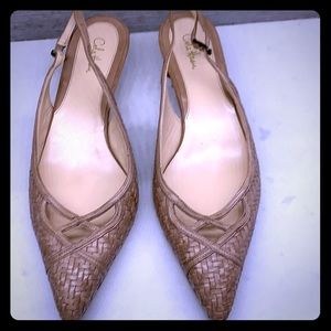 Cole Haan Nude Kitten Heeled Slingbacks